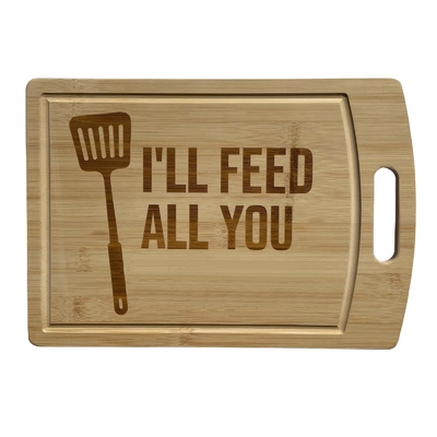 Personalized 28x20cm Non Toxic Bamboo Cutting Board Hanging With Sink