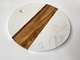 Round GRS Decorative Storage Tray Marble And Acacia Wood