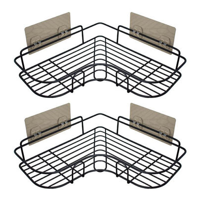 Wall Mounted Sustainable Self Adhesive Bathroom Corner Shelf No Drilling Storage
