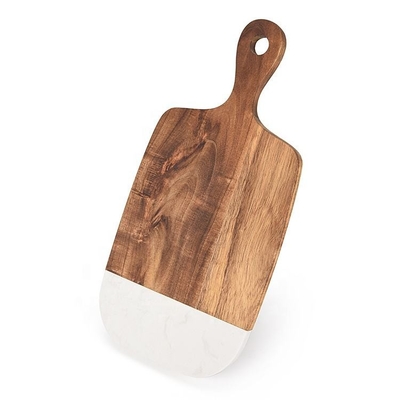 Kingwell Natural Live Edge Marble And Wood Paddle Slate Board Cheese Kitchen Cutting Board