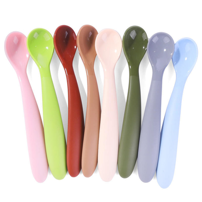 High Quality LFGB Approved Kitchen Spoon Fork Set Custom Wooden Bamboo Food Grade Silicone Baby Spoon