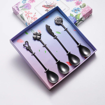 12cm Metal Coffee Spoon , Pansy Metal Tea Spoon