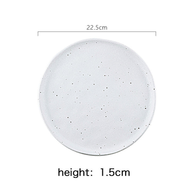 Creative Japanese Style Marble Dinner Plates Round White Ink Point Grey