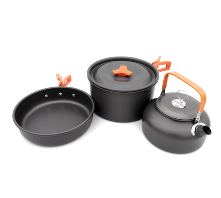 Certified 2-3 People Camping Pots And Pans Aluminum