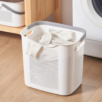 Modern 40 Liters Rectangular Plastic Laundry Basket Durable Deep Storage