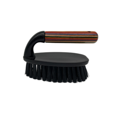 Household floor brush Black plastic cleaning brush with wooden handle