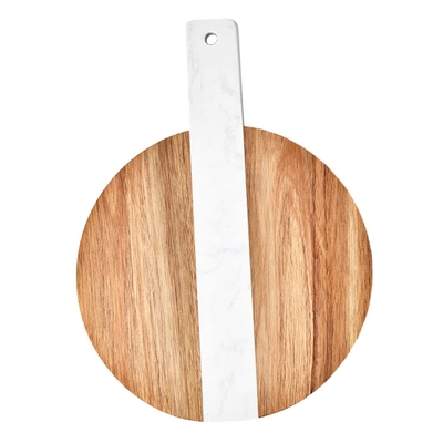 Kitchen round cutting board Marble acacia wood splicing cutting board with handle