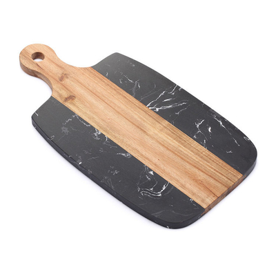 Acacia marble and wood chopping cutting board blocks with handle