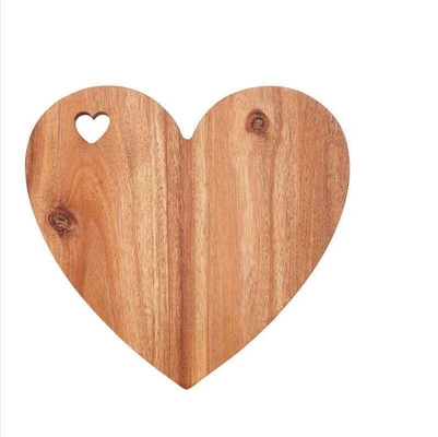 Custom Heart Shaped 1.5cm Thick Bamboo Cutting Board For Serving Charcuterie