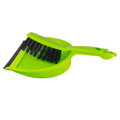 Green Plastic Household Cleaning Hand Broom And Dustpan Set With Brush