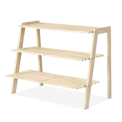 66x45x63cm Solid 3 Tier Wooden Shoe Rack Entrance Storage Organizer