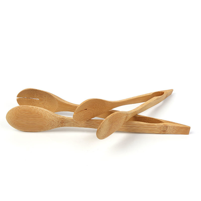 Food Bamboo Eco Friendly Wooden Toast Tongs Kitchen Cooking Tool