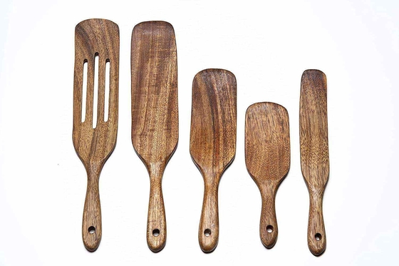 Wooden Bamboo Spurtles Kitchen Tools Utensils Set Of 5pcs