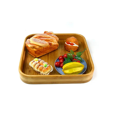 Square Odm Bamboo Tea Tray Fruit Coffee Serving Party Dinner Plates