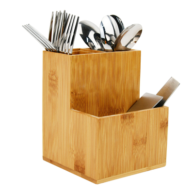 Wooden Bamboo Kitchen Organizer Cooking Utensil Set With Holder Stationery