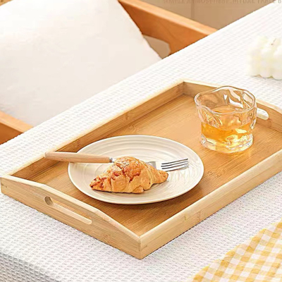 Bamboo set of 3 Large Serving Tray for Coffee Food Breakfast Dinner