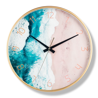 28*28cm Circular Plastic Decorative Wall Clocks  UV Printing
