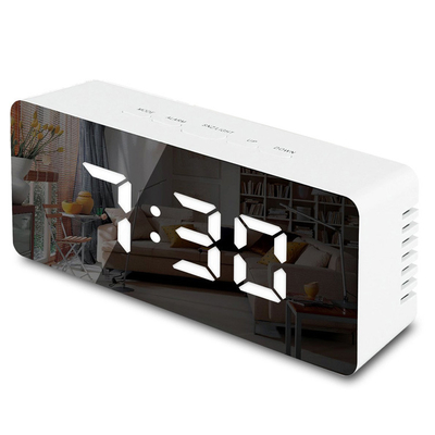 ABS Mirror Decorative Wall Clocks 3*AAA LED Mirror Digital Snooze Alarm Clock