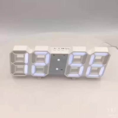 Acrylic ABS 3D LED Digital Decorative Wall Clocks USB Glowing