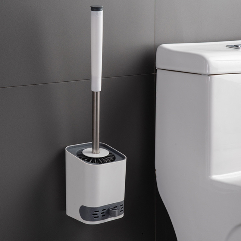 Detachable Base Silicone Flexible Toilet Brush Pp Durable Bristle Material