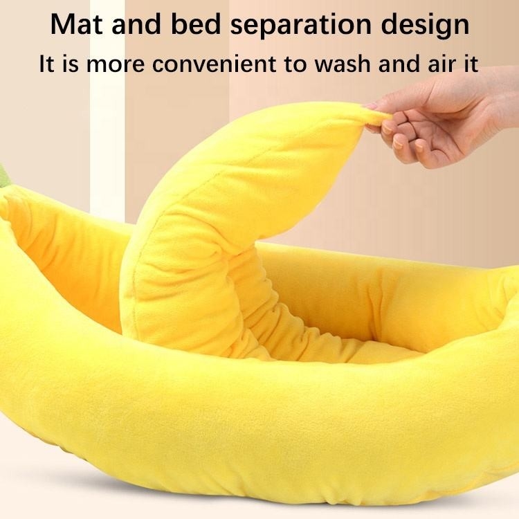 Memory Foam Large Dog Nest Removable Cushion Banana Shape