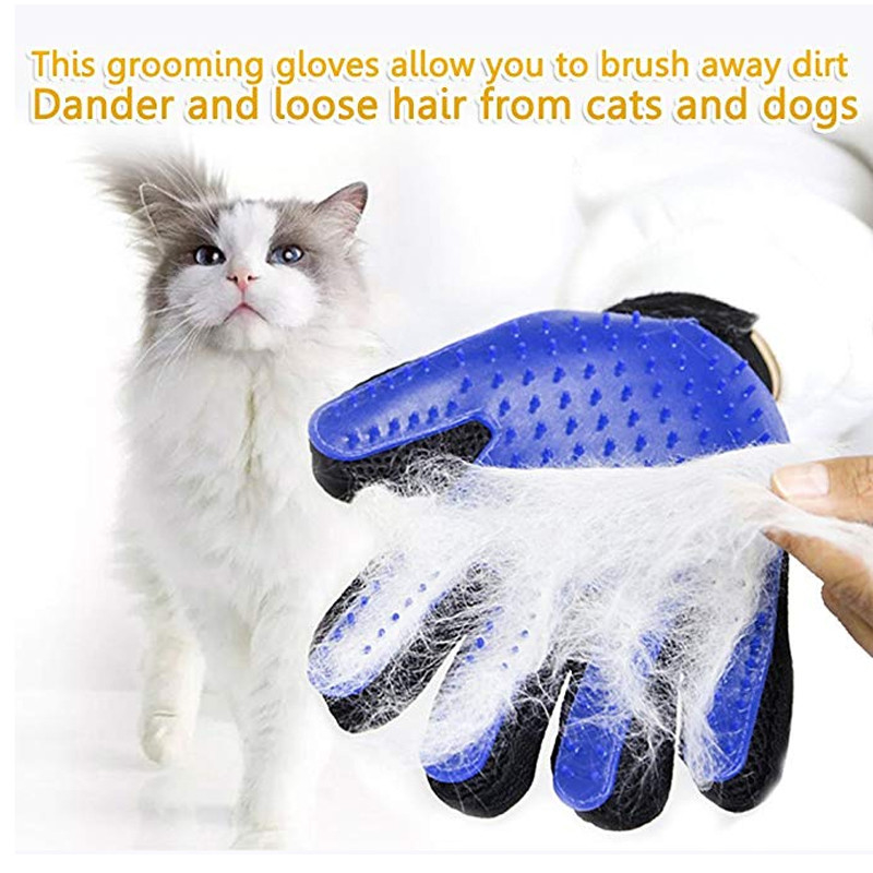 Rubber Five Fingers Deshedding Pet Grooming Gloves For Dog Animals Bathing