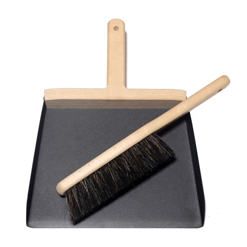 Holding a wooden handle environmentally-friendly table cleaning dustpan and broom set