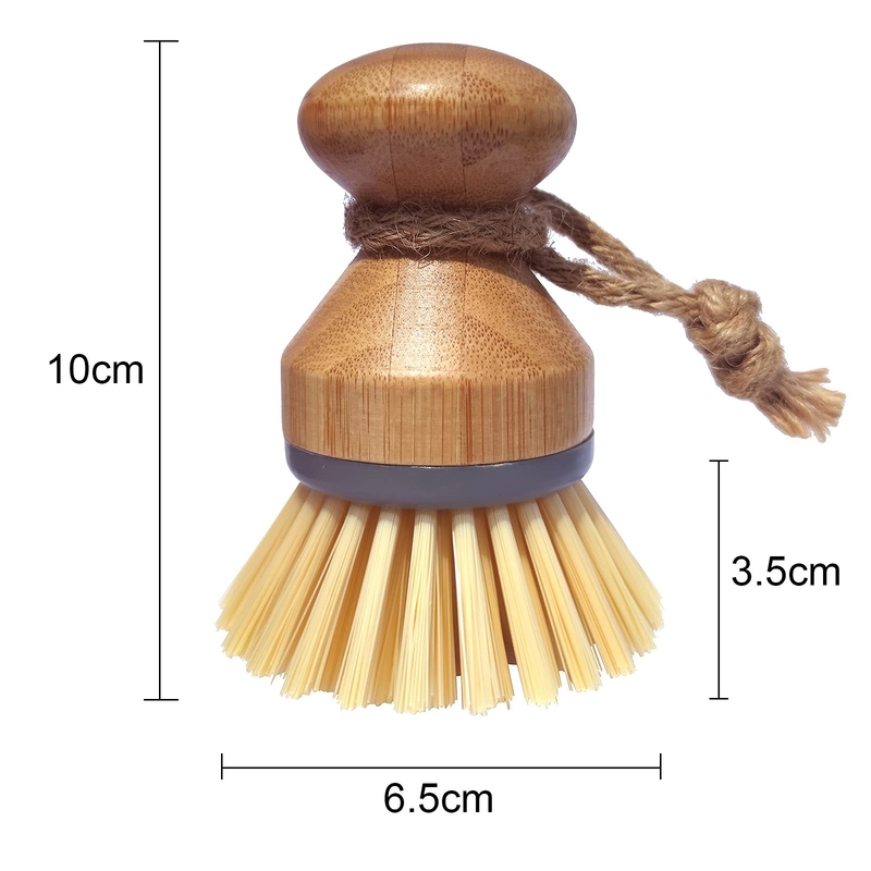 Dish Brush Bamboo Dish Scrubber Kitchen Scrub Brush for Cleaning Dishes, Pots, Pans, Sink and Vegetables