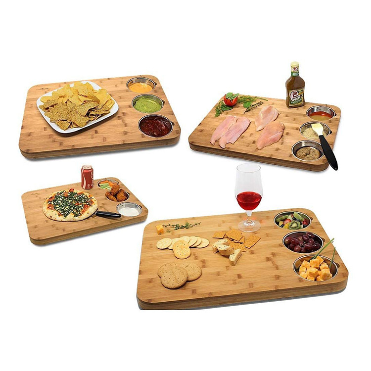 Kitchen 22.4*16.2*1.5 Inches Bamboo Butcher Block With Juice Groove For Vegetables