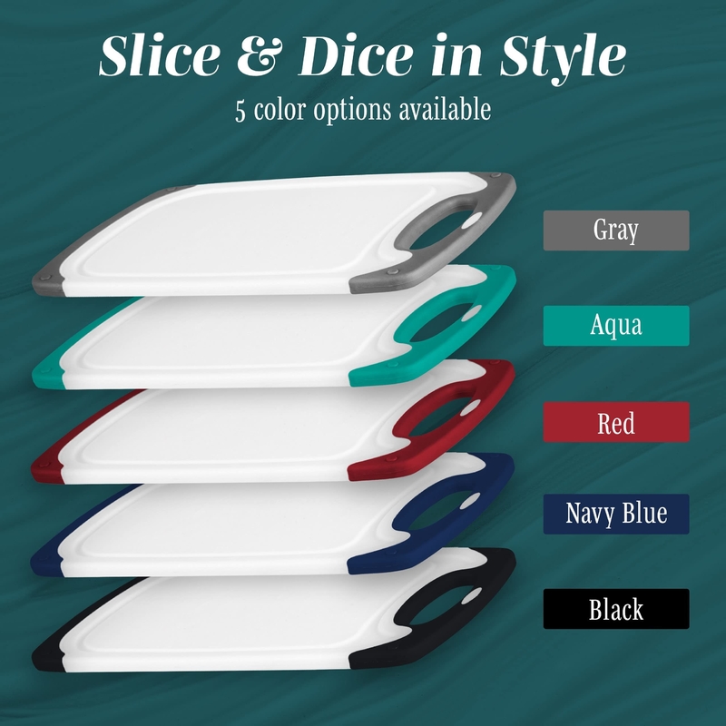 Kitchen 3 Pieces Chopping Board Set Plastic Easy Grip Handle