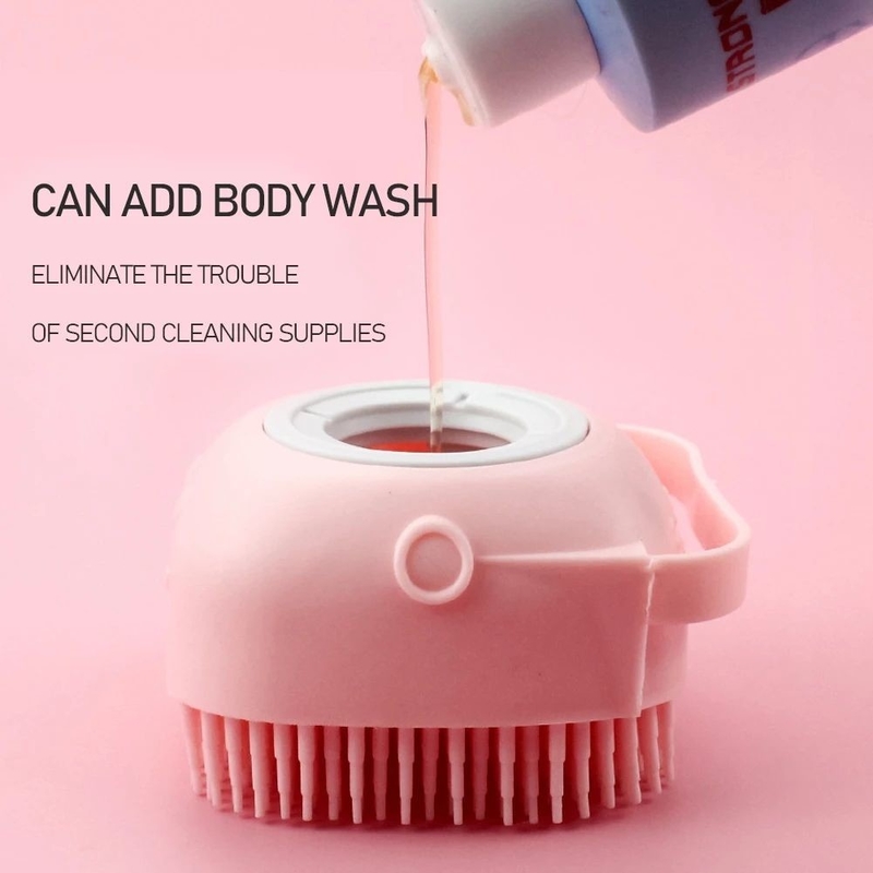 Silicone Self Cleaning Pet Brush Shower Bath Exfoliating Body Scrub
