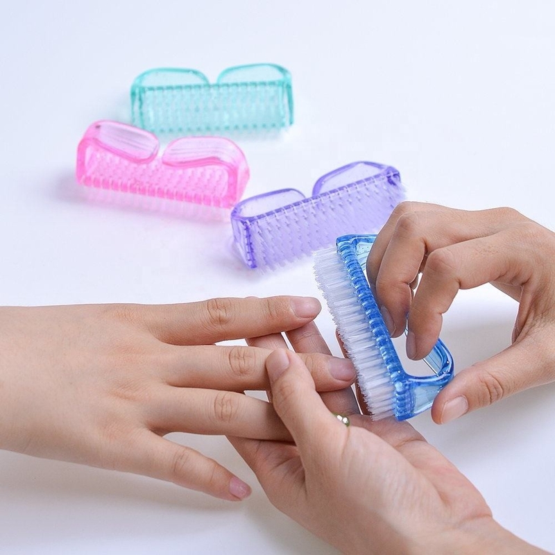 Multicolor Plastic Handle Fingernail Scrub Brushes Nail Care Tools