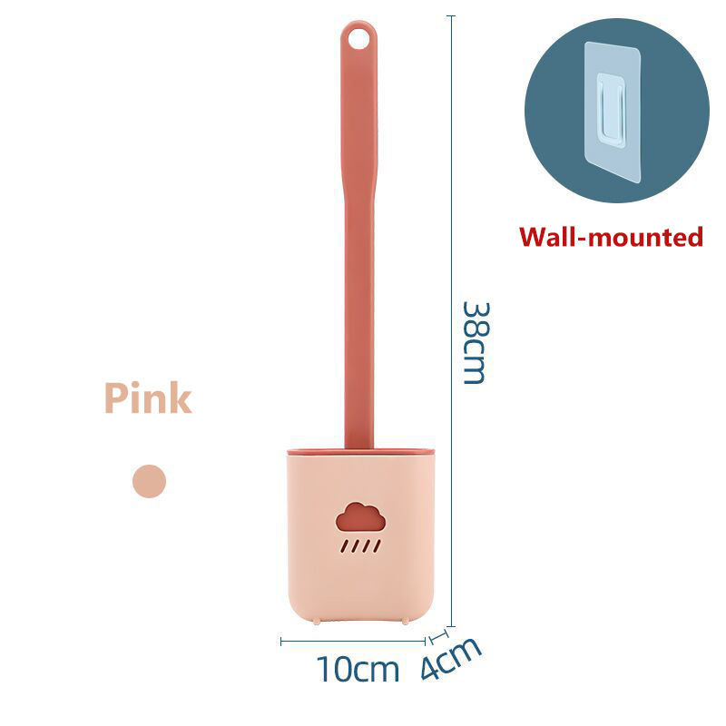 Daily Bathroom Silicone Toilet Cleaning Brush Wall Hanging
