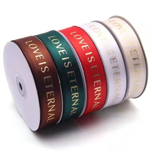 Customized 3mm Polyester Satin Ribbon 100 Yards / Roll Gift