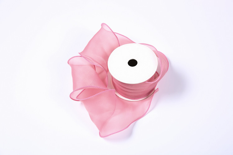 Double Face Polyester Organza Ribbon With Wire For Flower Packing Wedding Decoration
