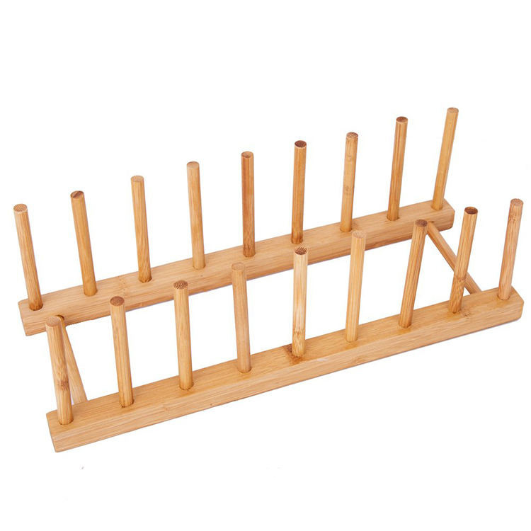 Freestanding Bamboo Dish Rack , Bamboo Drying Rack 12.5x5x3.7 Inch