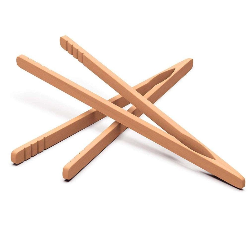 Eco-Friendly Bamboo Kitchen Utensils Cooking Toast Bread Pickles Tea Bamboo Kitchen Tongs Wood Kitchen Toast Tongs