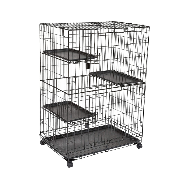 Black Luxury Iron Large Folding Wire Dog Crate Odm