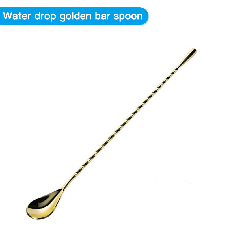 Long Handlebar Stainless Steel Stirring Spoon Drink Cocktail Mixing