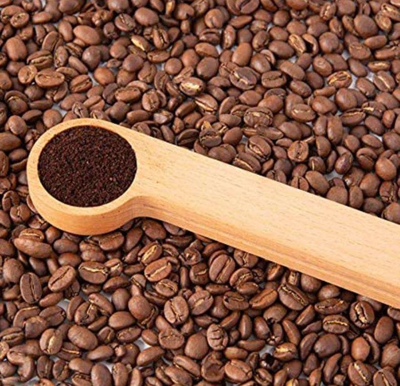 Natural Beech Wood Coffee Measuring Spoon 15.5cm With Bag Clip