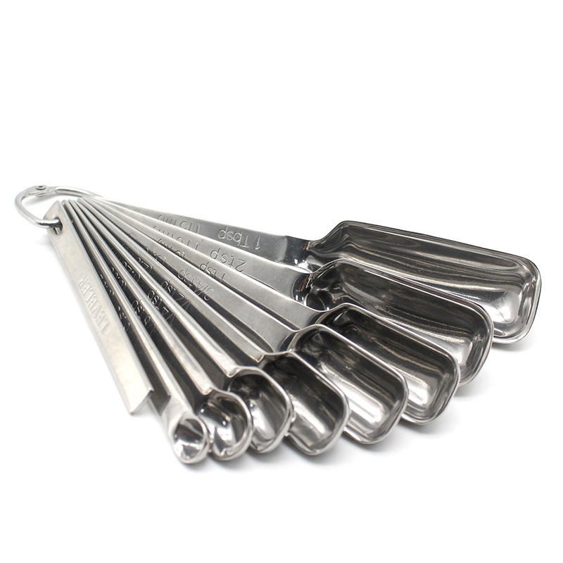 8 Pieces Set Stainless Steel Measuring Spoons Modern Style