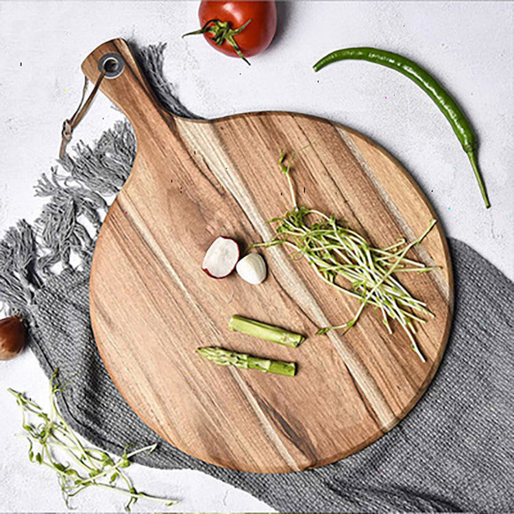 Factory wholesale natural round wooden chopping board  acacia cutting board