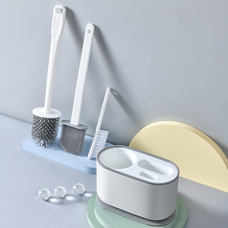 Soft Pp Tpr Toilet Cleaning Brush With Soap Dispenser