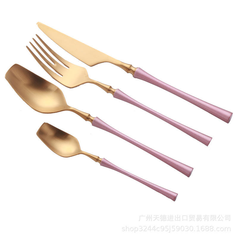 Luxury Royal Stainless Steel Cutlery Set Colorful Handle