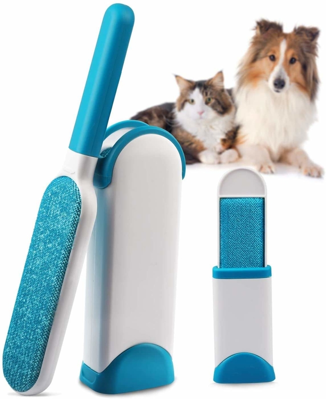 Abs Dog Grooming Brush Blue Gray Self Cleaning
