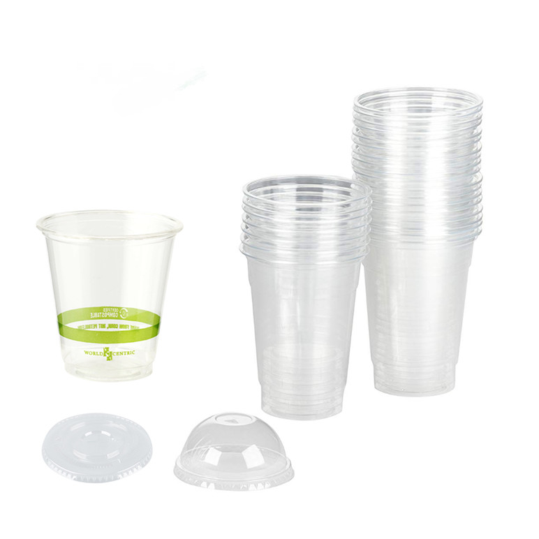 Recyclable 12oz Plastic Coffee Cups With Straw