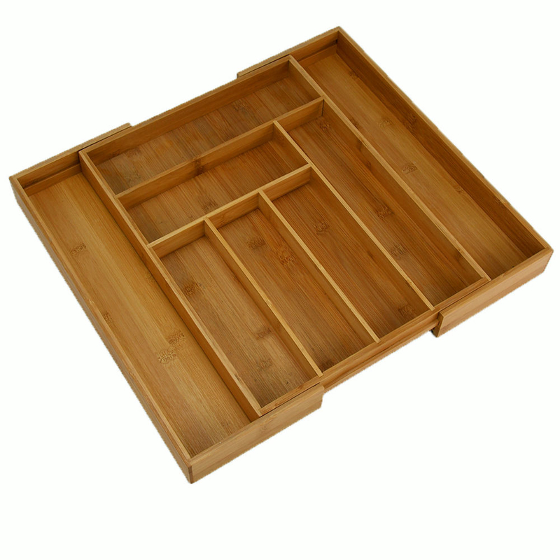13"-21.6" Expandable Cutlery Tray With Divider For Kitchen Drawer