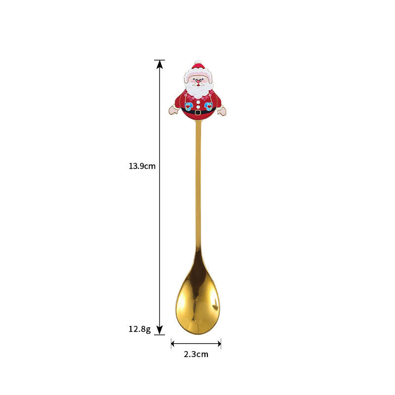 Sustainable 410 Stainless Steel Coffee Spoon Christmas Gift Box Cute