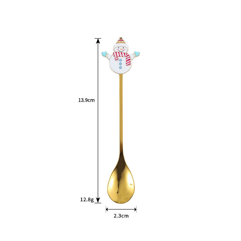 Sustainable 410 Stainless Steel Coffee Spoon Christmas Gift Box Cute