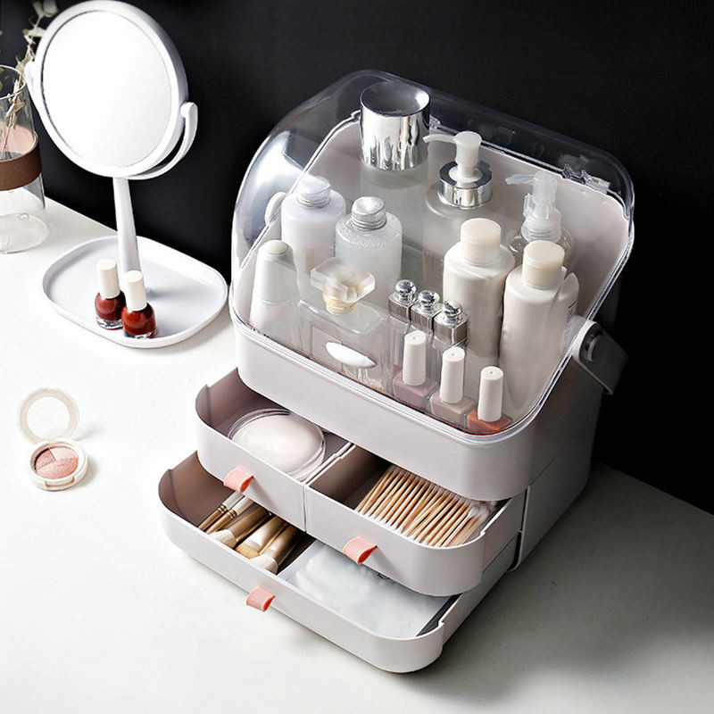 Large Capacity Dustproof Makeup Storage Box Plastic Oem Odm